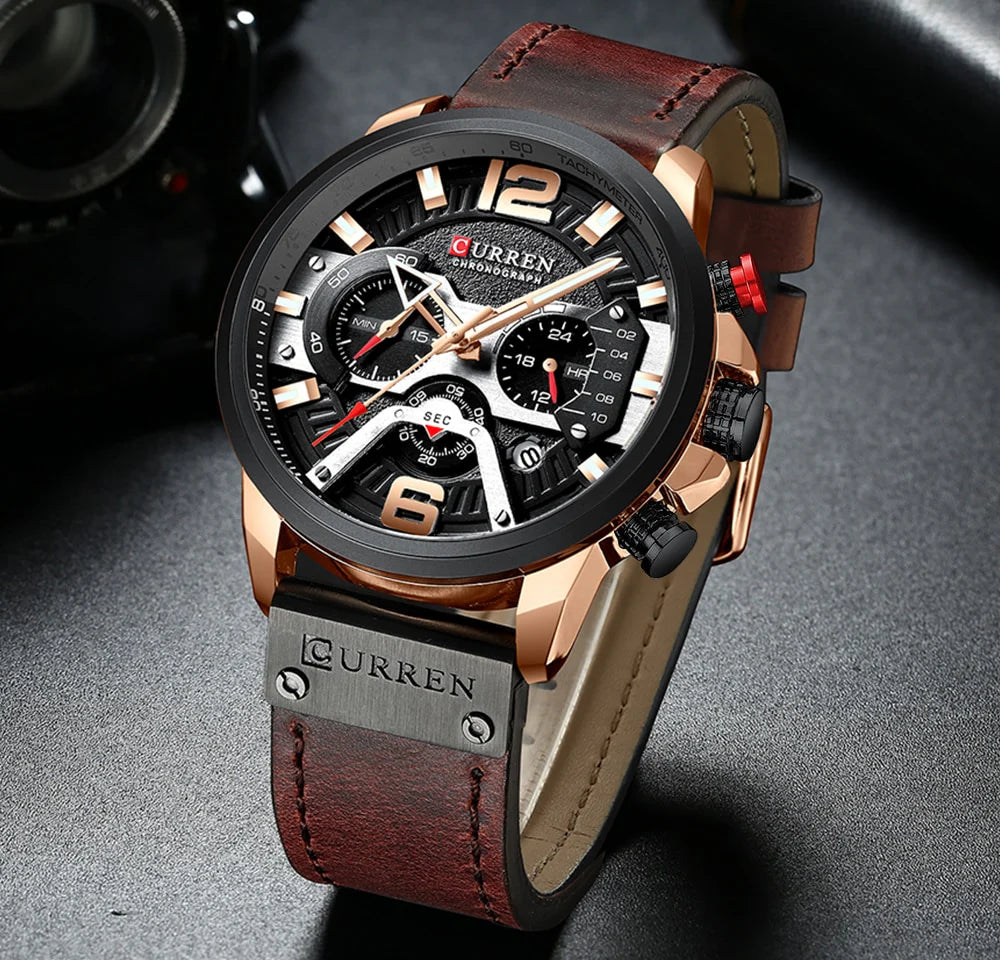 Classic Leather Strap Watch