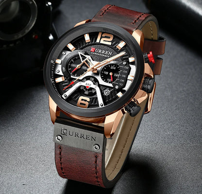 Classic Leather Strap Watch